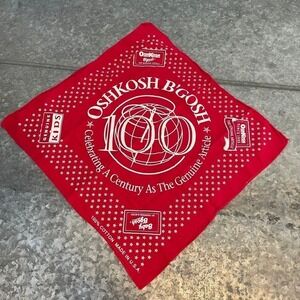Vintage 90s OshKosh B’gosh 100 Years Handkerchief Bandana Scarf Cotton USA Red